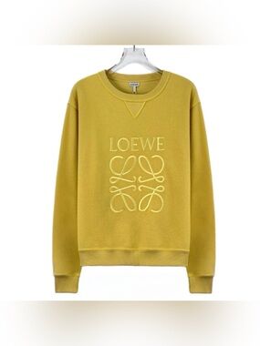 🚩steal Loewe Yellow Ribbed Crewneck Sweatshirt